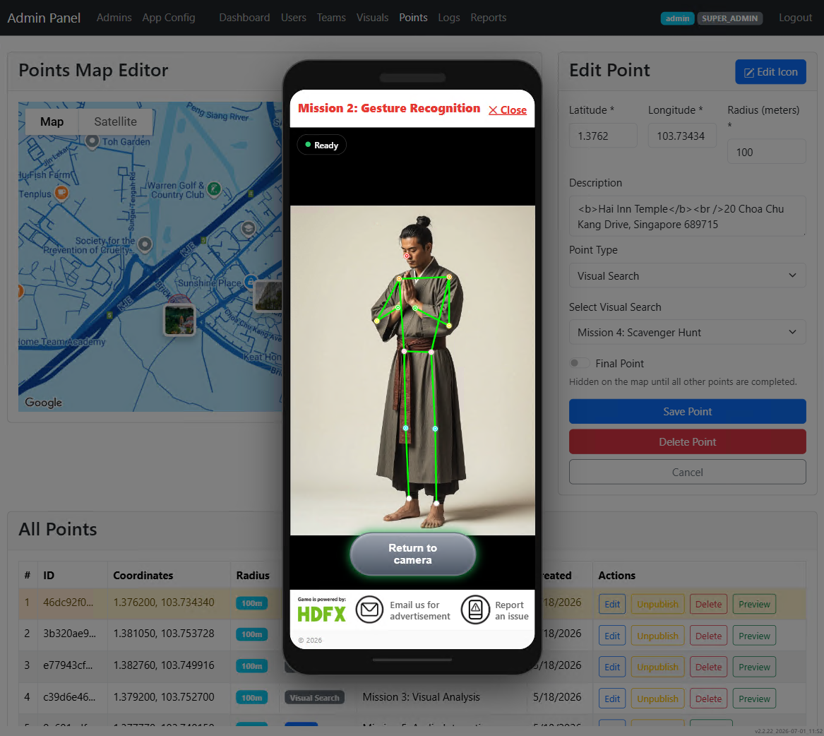 A Cultural Quest AR-quest screen on a smartphone